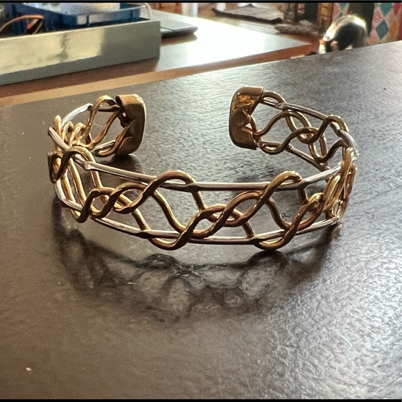 Lia Sophia Two-toned Gold and Silver Bangle - Picture 4 of 4